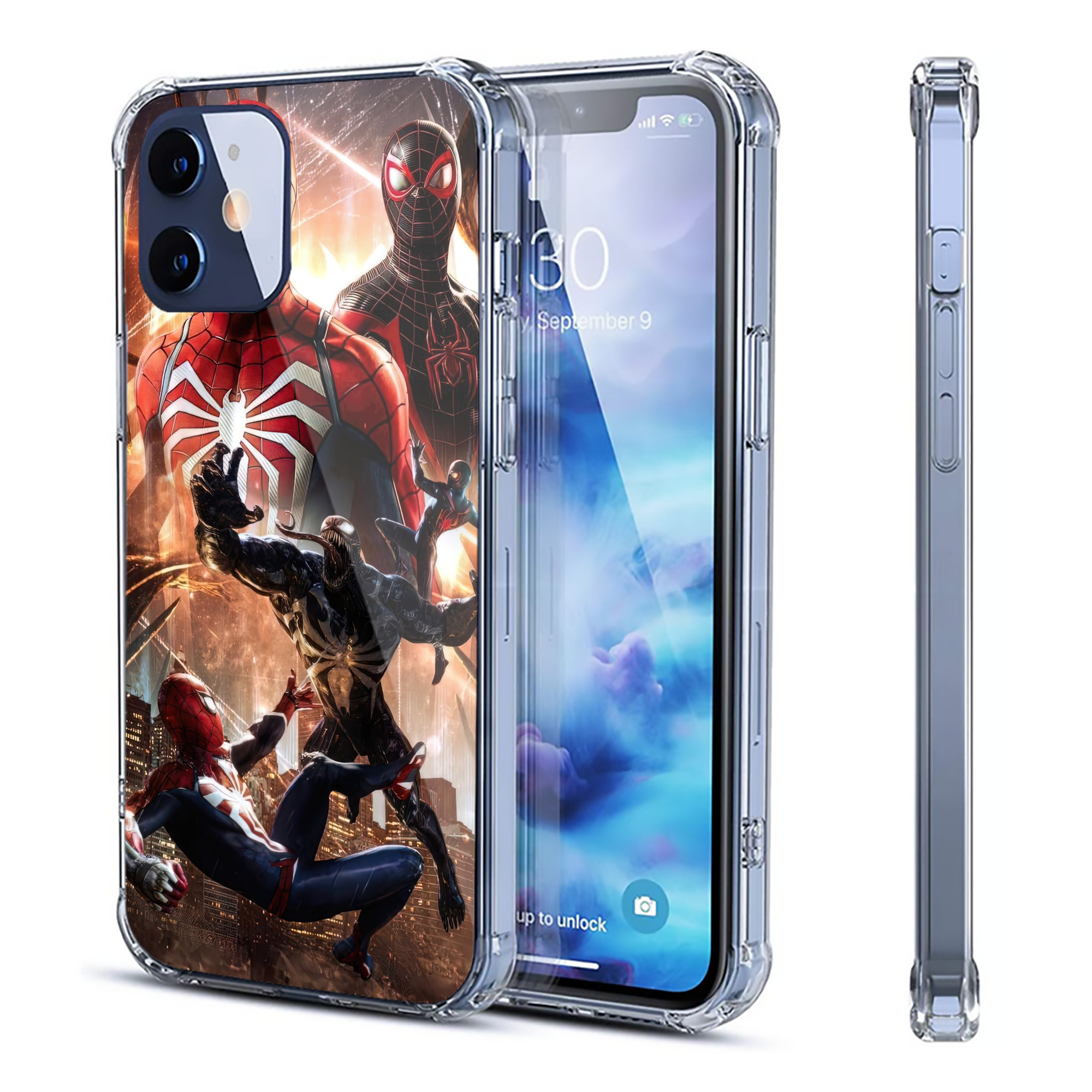 （画像用） Spider Man スパイダーマン 【iPhone 12シリーズ対応】透明スマホケース（クリアソフトケース）